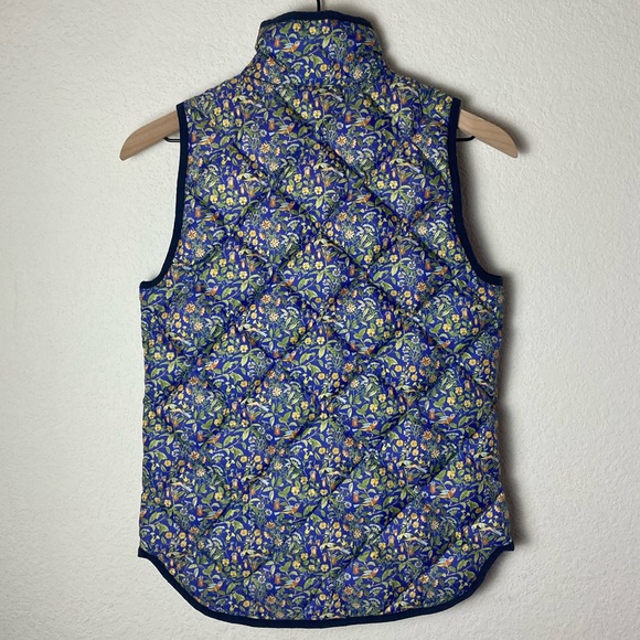 J. Crew X Liberty Fabric Excursion Quilted Down Blend Vest Catesby Floral Print - Picture 7 of 13